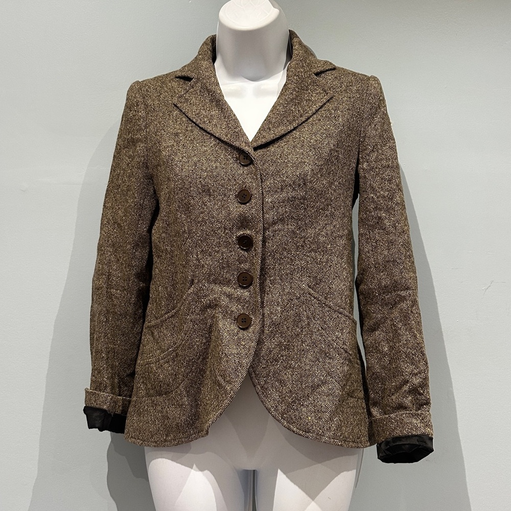 Theory Brown Tweed Blazer Size 2